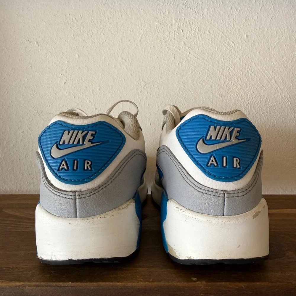 Nike Air Max 90 Sneakers GS Youth 6.5Y White Blue Black CD6864-127
